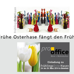 Ohren auf: Bei pro office Bielefeld sind die FrühlingsOsterHasen los