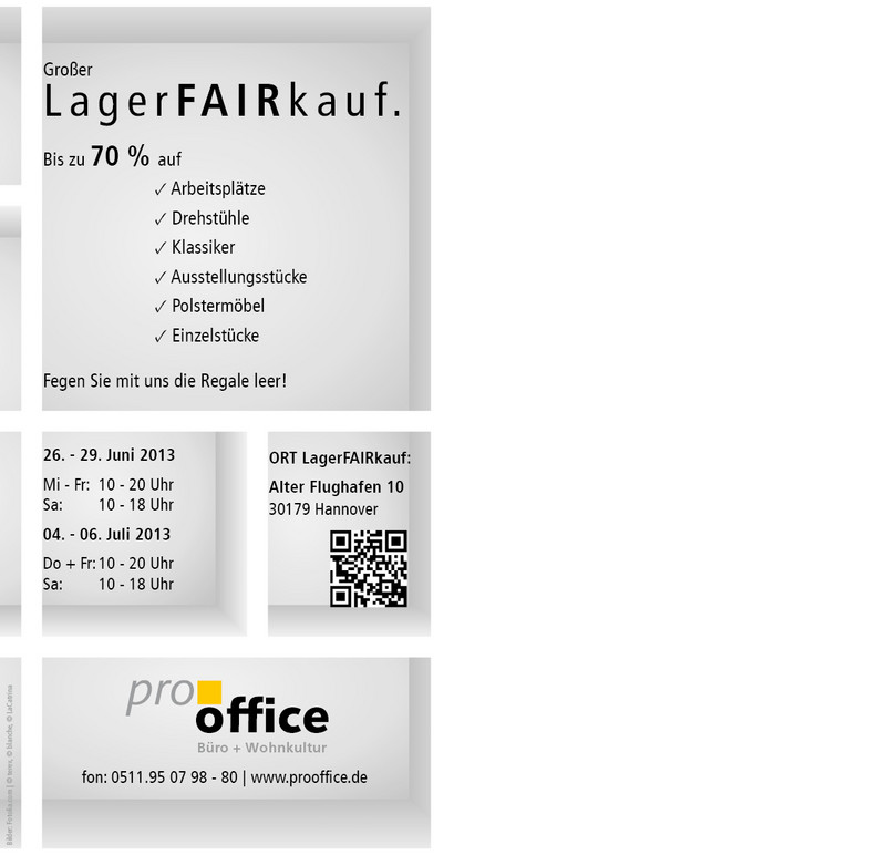Großer LagerFAIRkauf bei pro office Hannover: 26. - 29.06. | 04. - 06.07. Bild 2