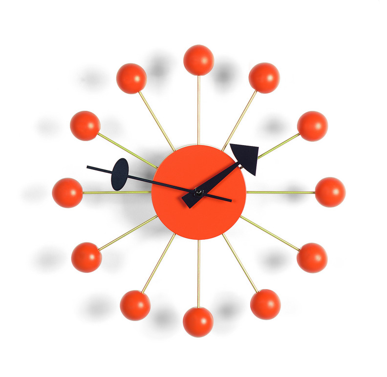 Ball clock in orange Bild 5